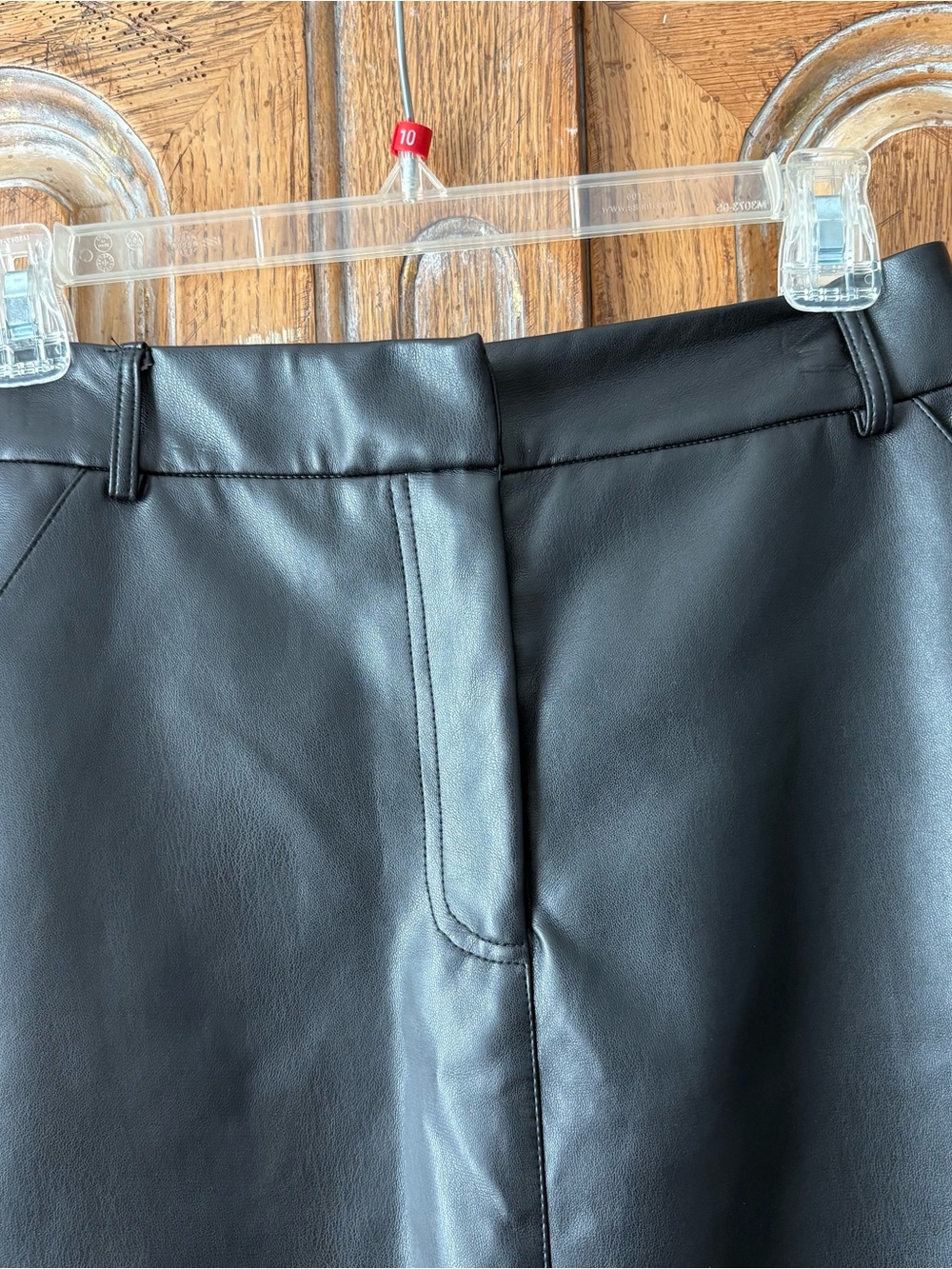 Nasty Gal Black Faux Leather Paneled Maxi Column Skirt Size 6 - Picture 2 of 8